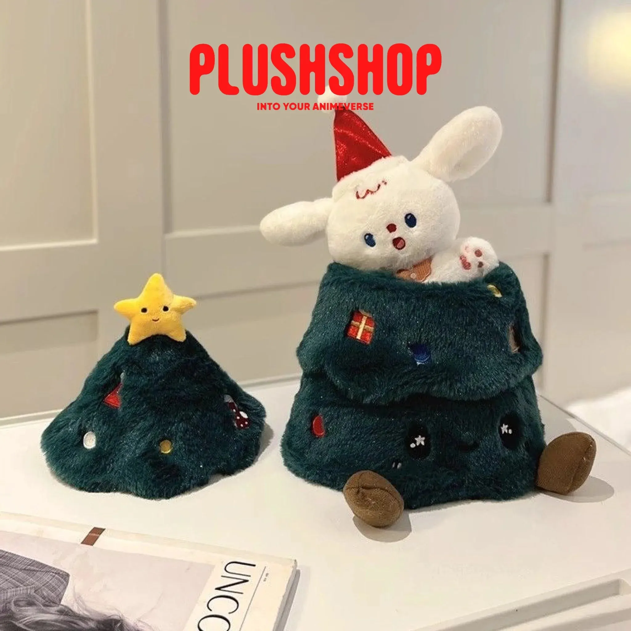 30cm Cute Plush Christmas Tree Desktop Decoration Cotton Doll Outfit
