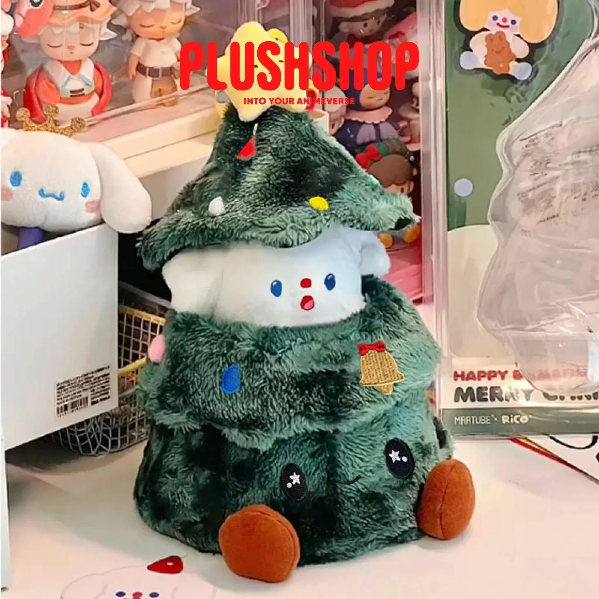 30cm Cute Plush Christmas Tree Desktop Decoration Cotton Doll Outfit