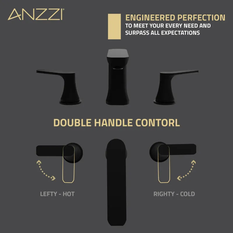 ANZZI 2-Handle 3-Hole 8 in. Widespread Bathroom Faucet With Pop-up Drain