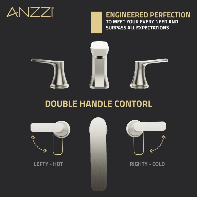 ANZZI 2-Handle 3-Hole 8 in. Widespread Bathroom Faucet With Pop-up Drain