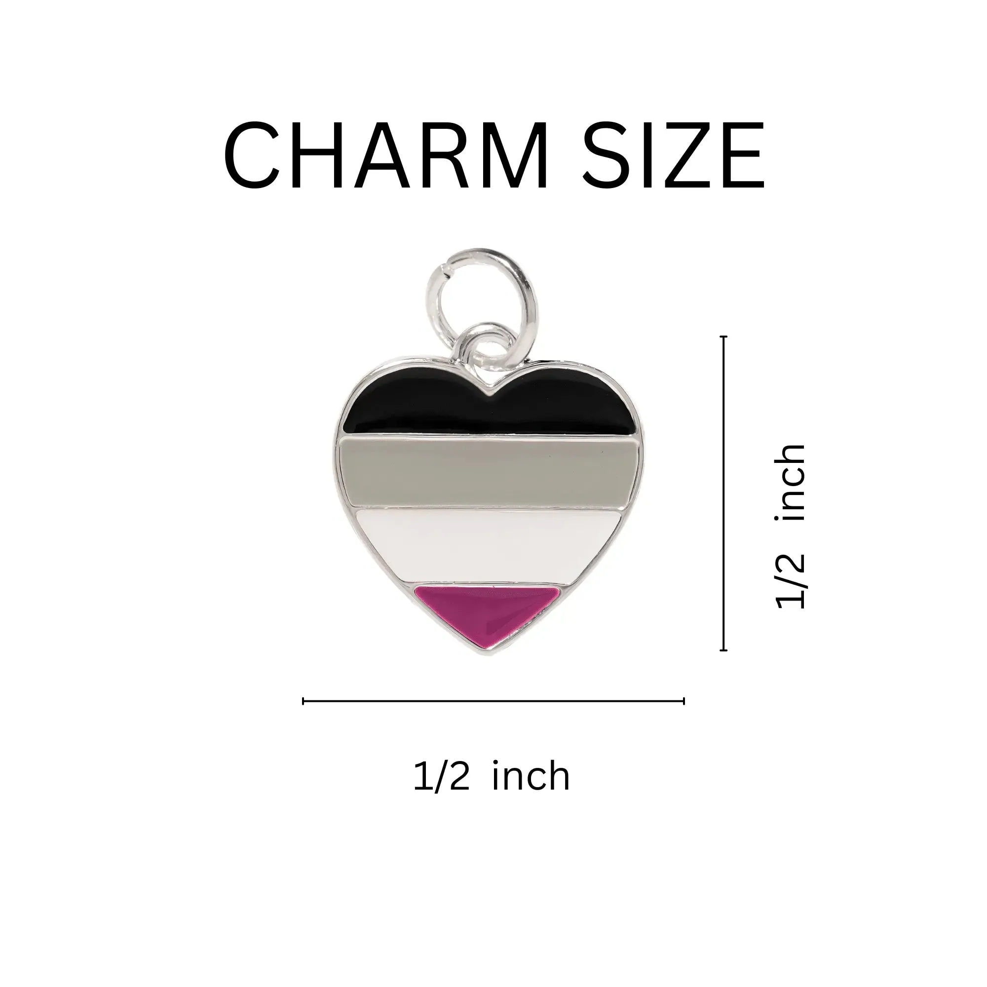 Asexual LGBTQ Pride Heart Hanging Charms