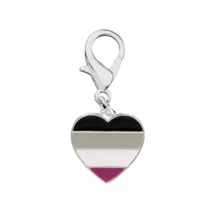 Asexual LGBTQ Pride Heart Hanging Charms