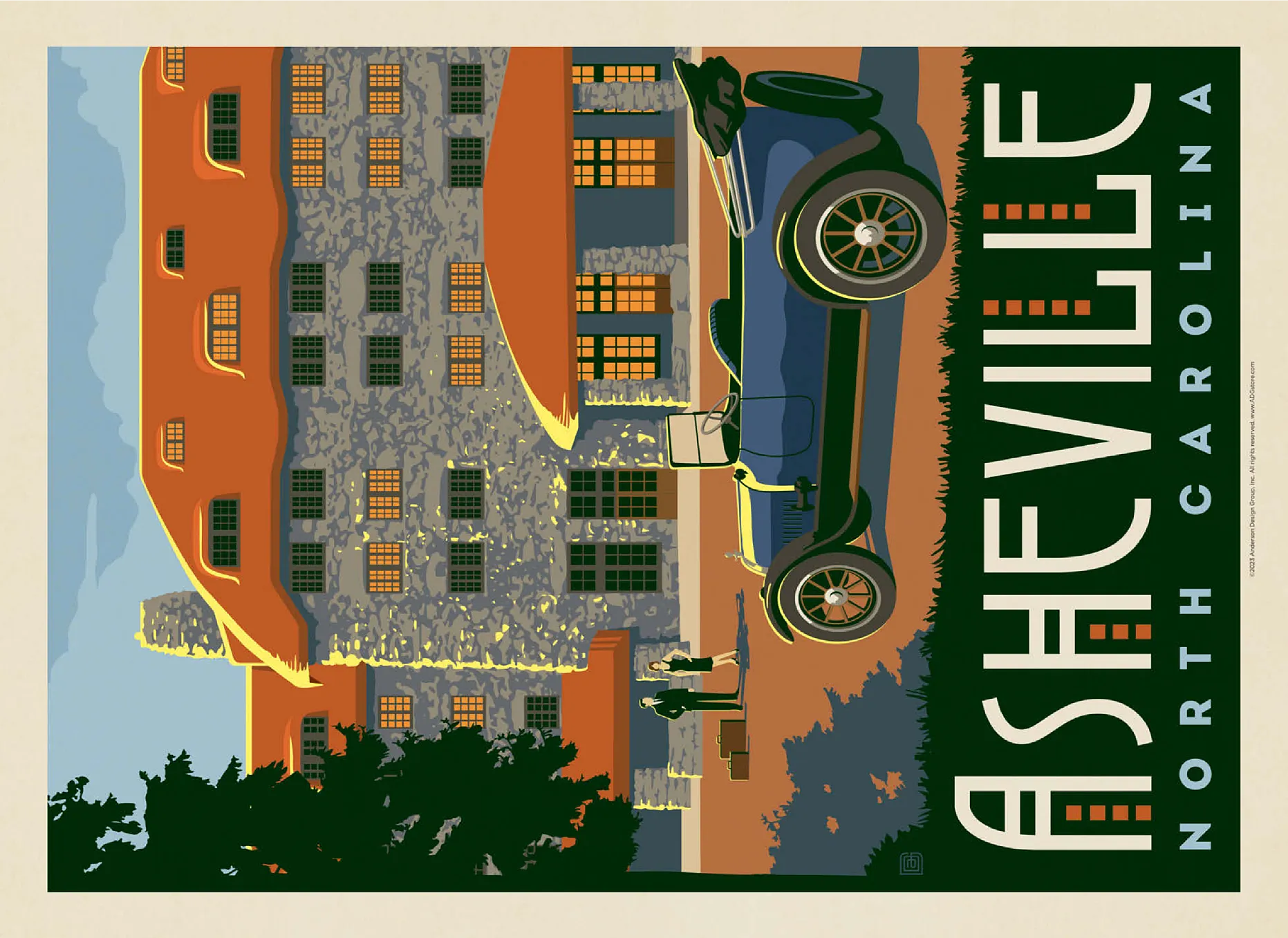 Asheville: North Carolina, Vintage Poster