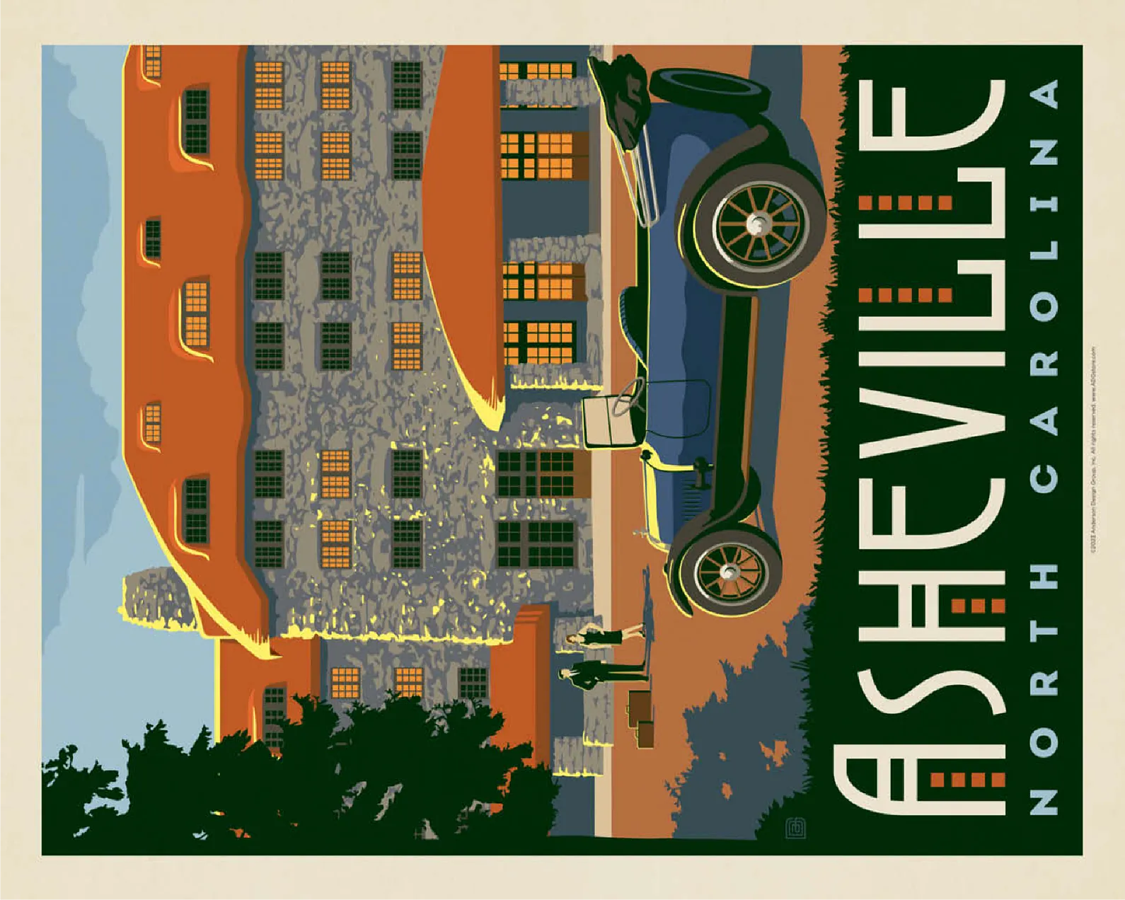 Asheville: North Carolina, Vintage Poster