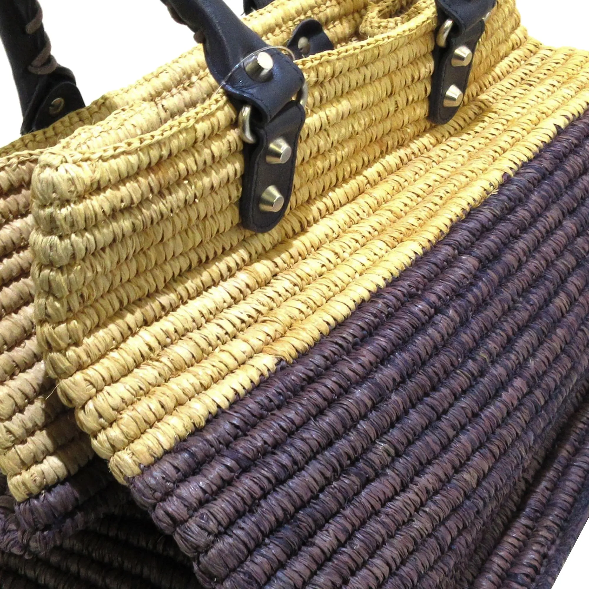 Balenciaga Motocross Classic Raffia Tote Bag (SHG-37719)