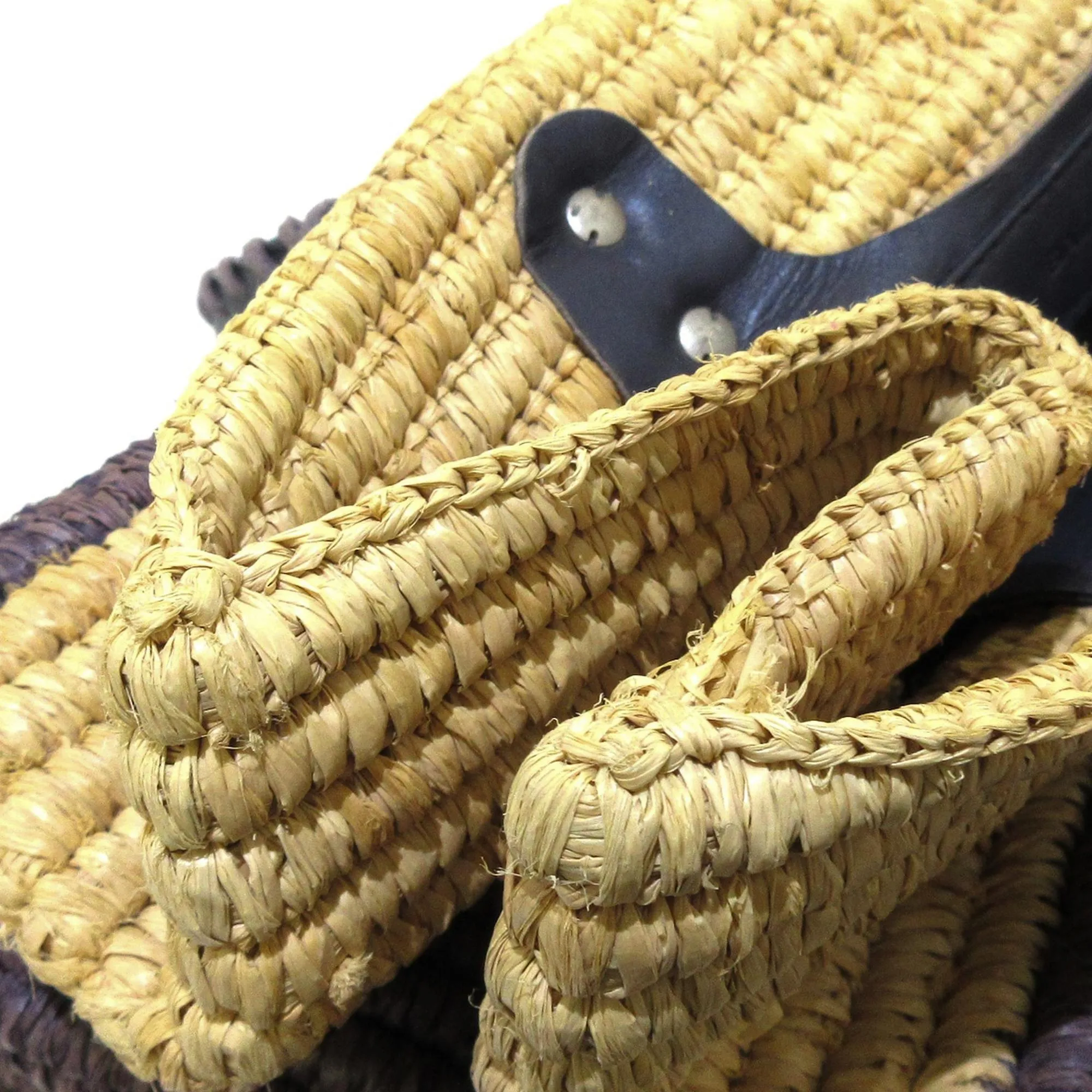 Balenciaga Motocross Classic Raffia Tote Bag (SHG-37719)