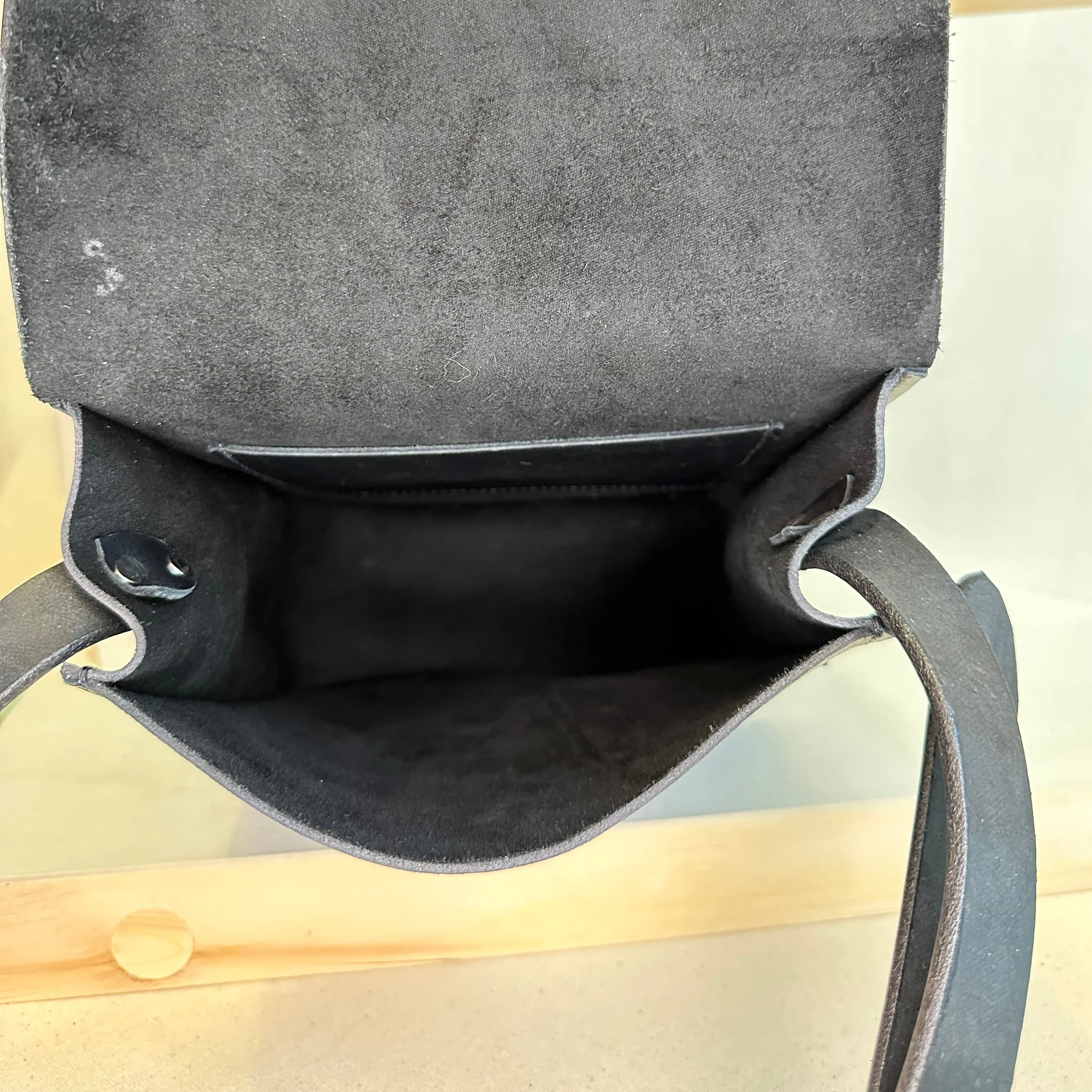Black Forager Large Crossbody Leather Bag