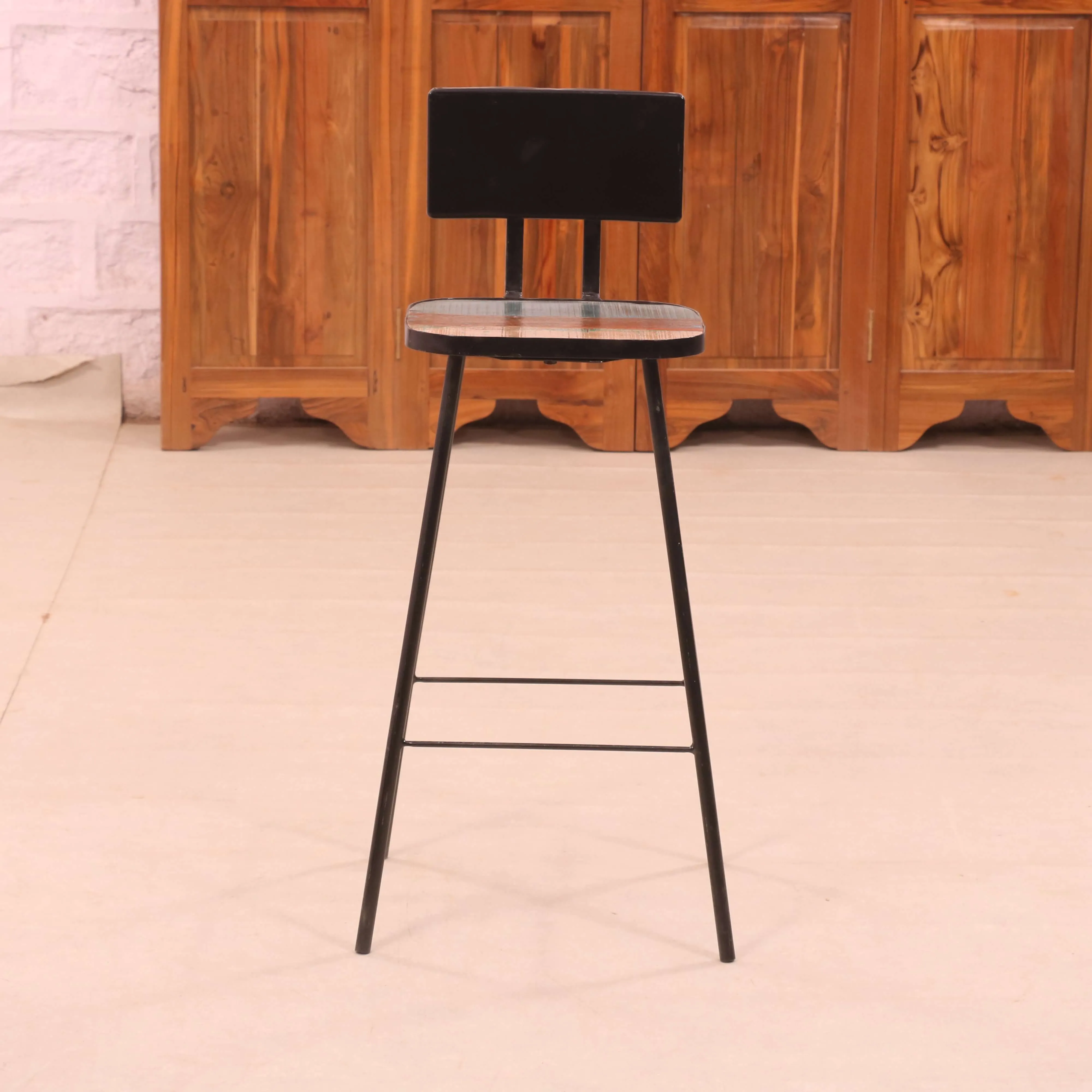 Classic Simple Antiquated Handmade Wooden Bar Chair