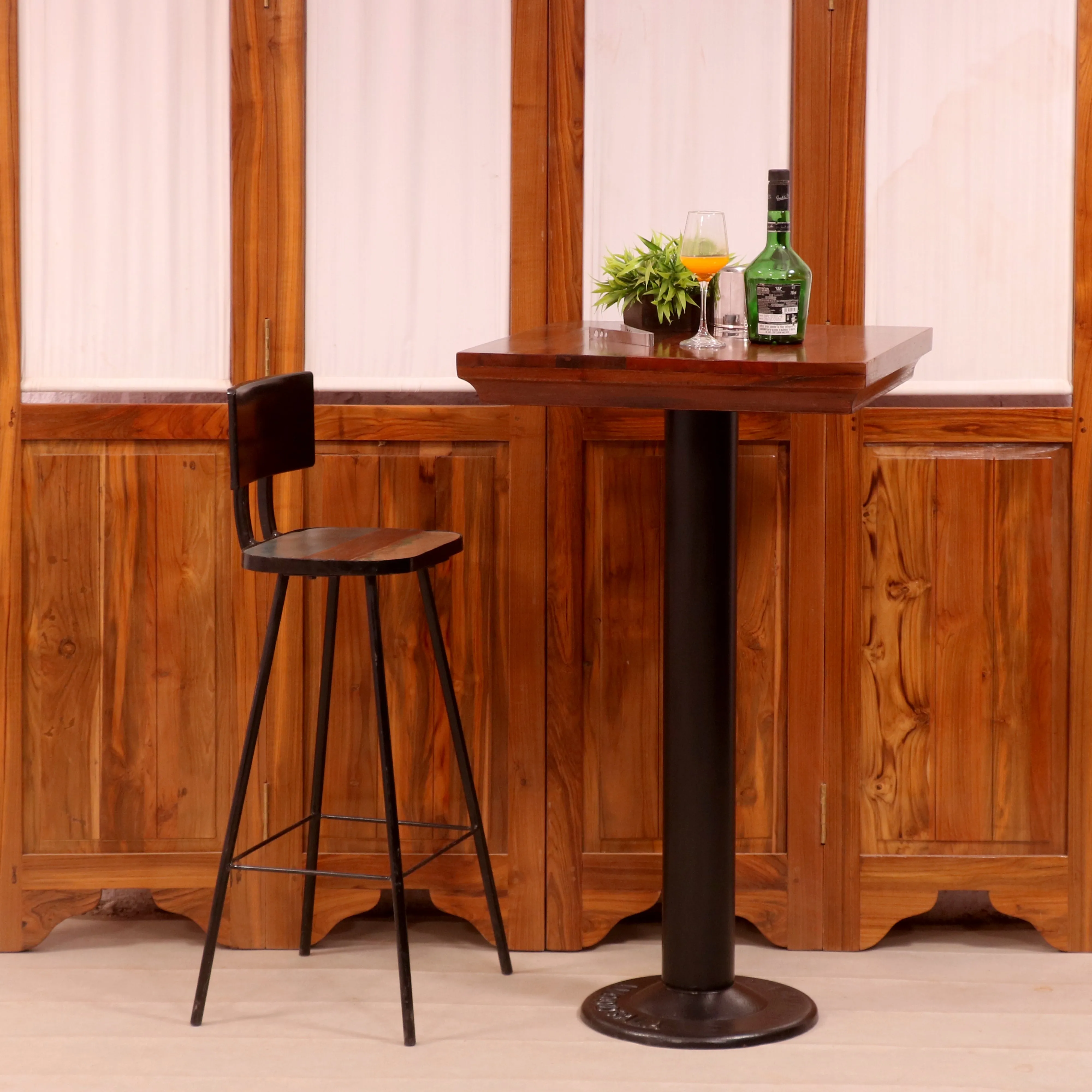 Classic Simple Antiquated Handmade Wooden Bar Chair