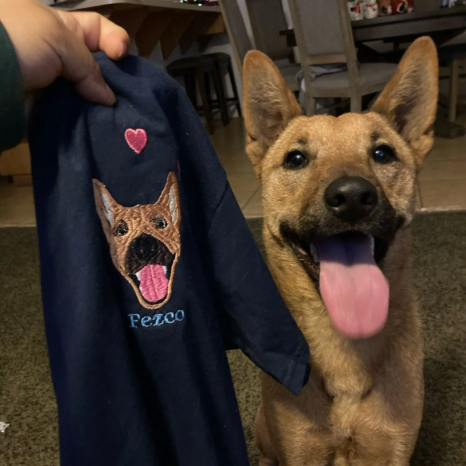 Custom Portrait Dog from Photo Embroidered Sweatshirt, Hoodie