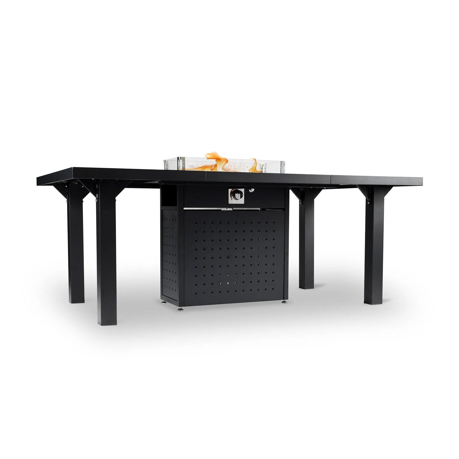 Elegant Outdoor Rectangular Dining Fire Table -Propane Gas Fire Pit Table