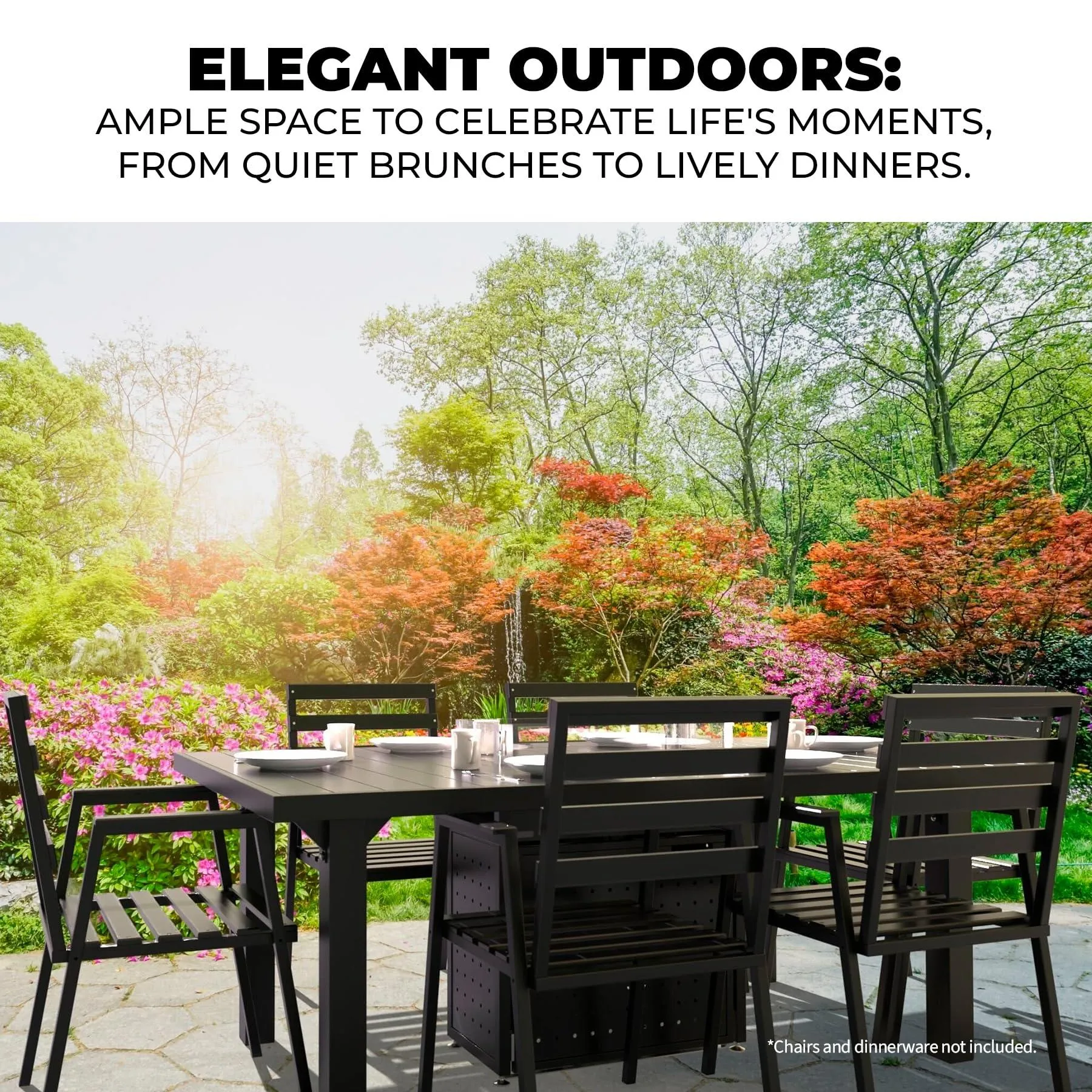 Elegant Outdoor Rectangular Dining Fire Table -Propane Gas Fire Pit Table