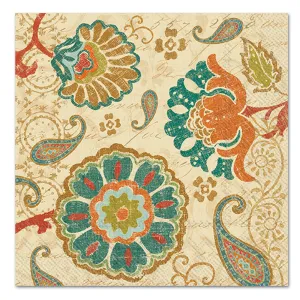 Fall Paisley Floral Paper Luncheon Napkins