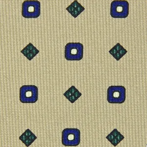Floral Printed Bespoke Silk Tie - Beige