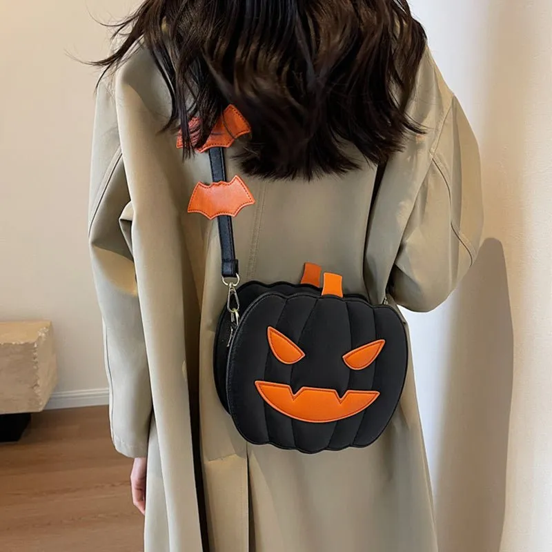 Funny Pumpkin Cartoon Shoulder Crossbody Bag