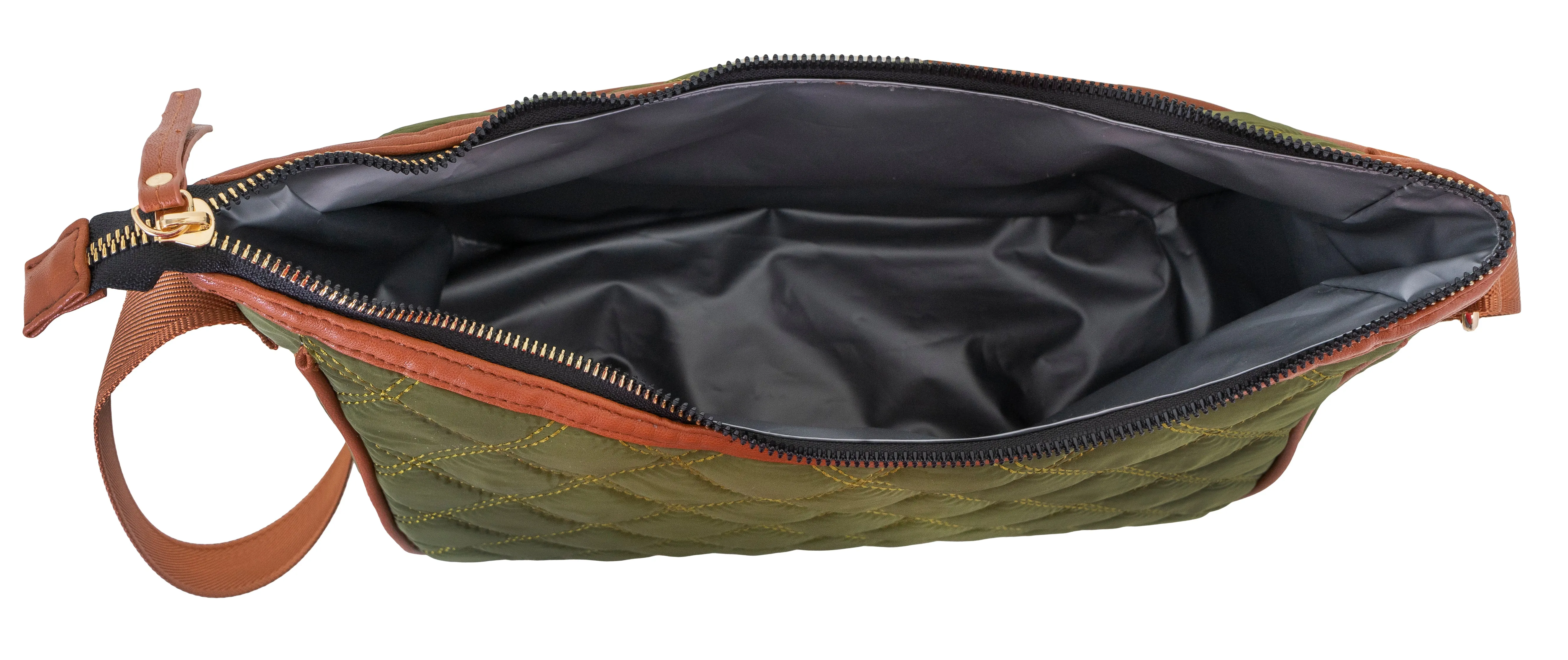 Joan & David Diamond Quilted Crossbody Nylon Cooler Lunch Tote With Re-Usable Bottle