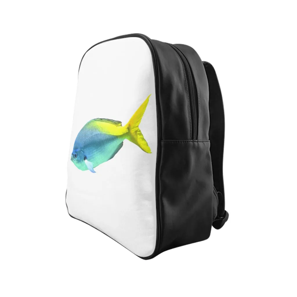 Light Blue and Yellow Fish School Backpack