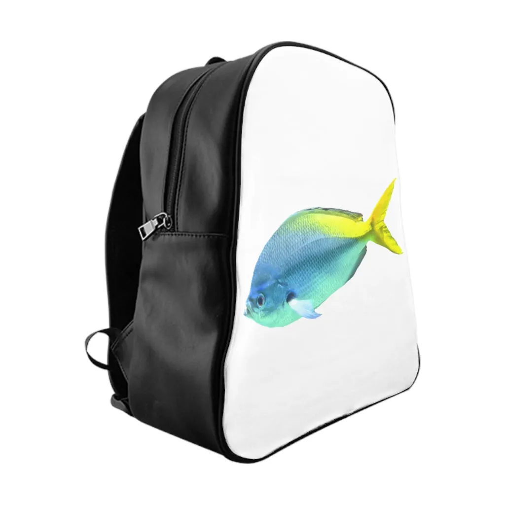 Light Blue and Yellow Fish School Backpack