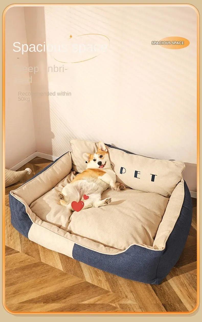 Luxury Large Pet Bedding – Removable & Washable Winter Dog Mat for Golden Retrievers, Corgis & Large Breeds