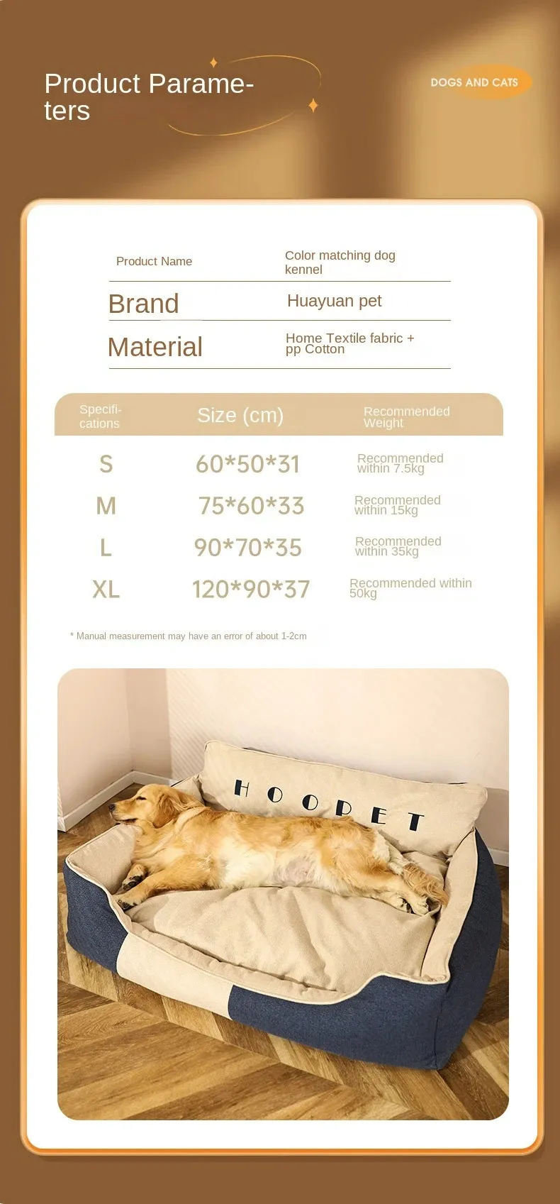 Luxury Large Pet Bedding – Removable & Washable Winter Dog Mat for Golden Retrievers, Corgis & Large Breeds