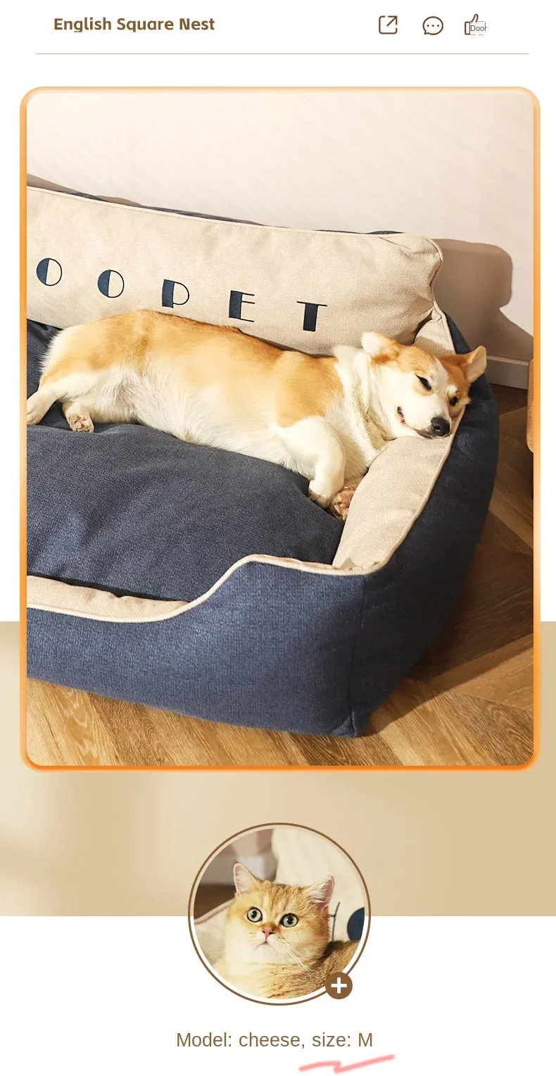Luxury Large Pet Bedding – Removable & Washable Winter Dog Mat for Golden Retrievers, Corgis & Large Breeds
