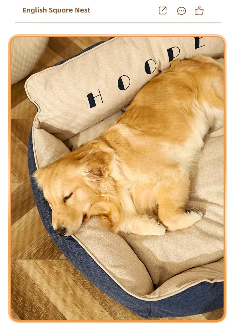 Luxury Large Pet Bedding – Removable & Washable Winter Dog Mat for Golden Retrievers, Corgis & Large Breeds