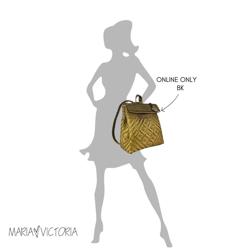 Maria Victoria | Magpie NW BK | Upcycled, Handwoven, Navy&White Backpack