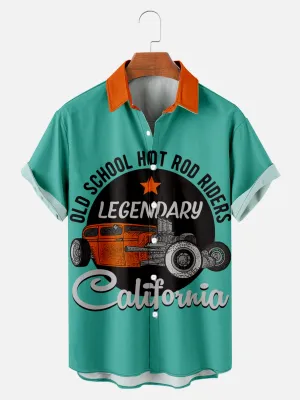 Men's Classic Car Vintage Short Sleeve Shirt