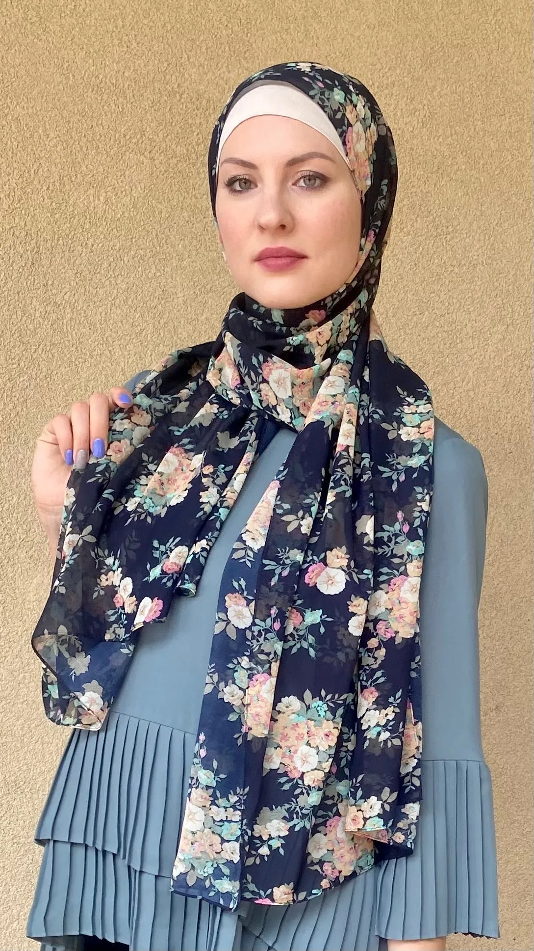 Midnight Beauty Chiffon Shawl