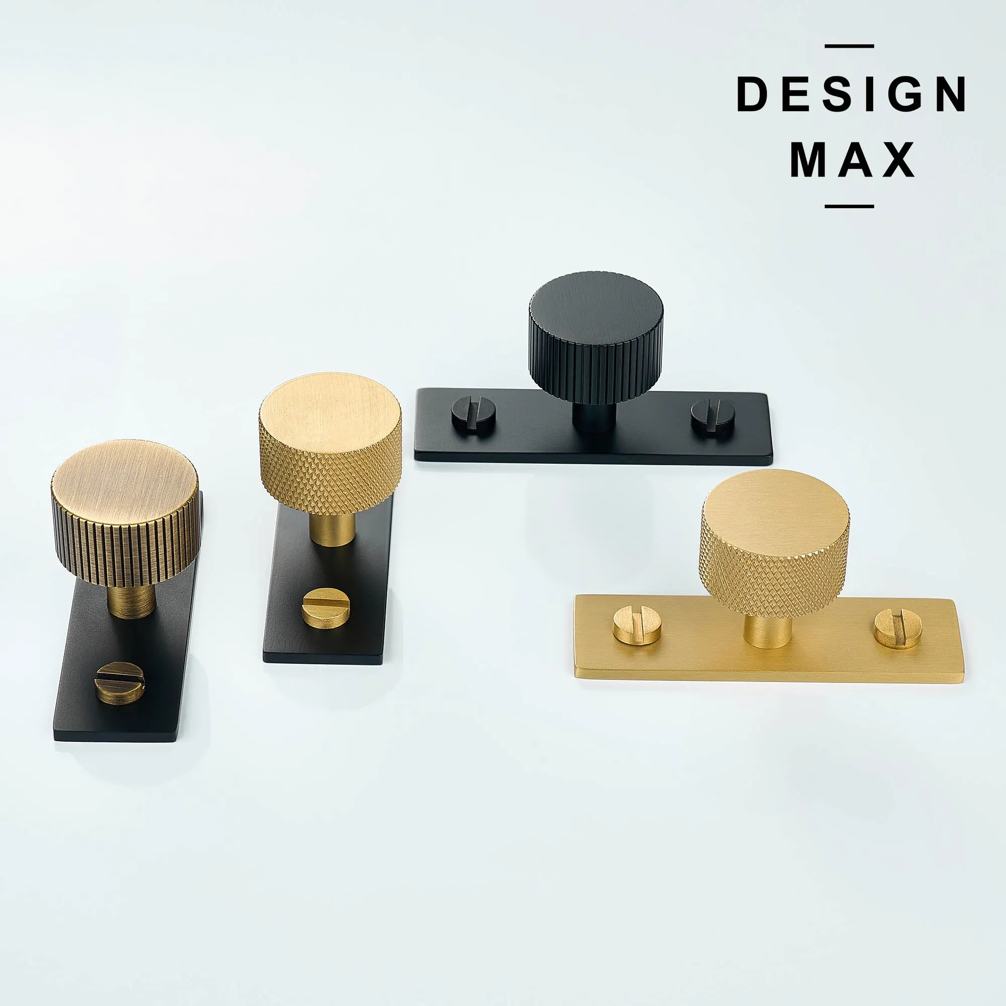 Modern Luxe Solid Brass Cabinet Knob with Backplate