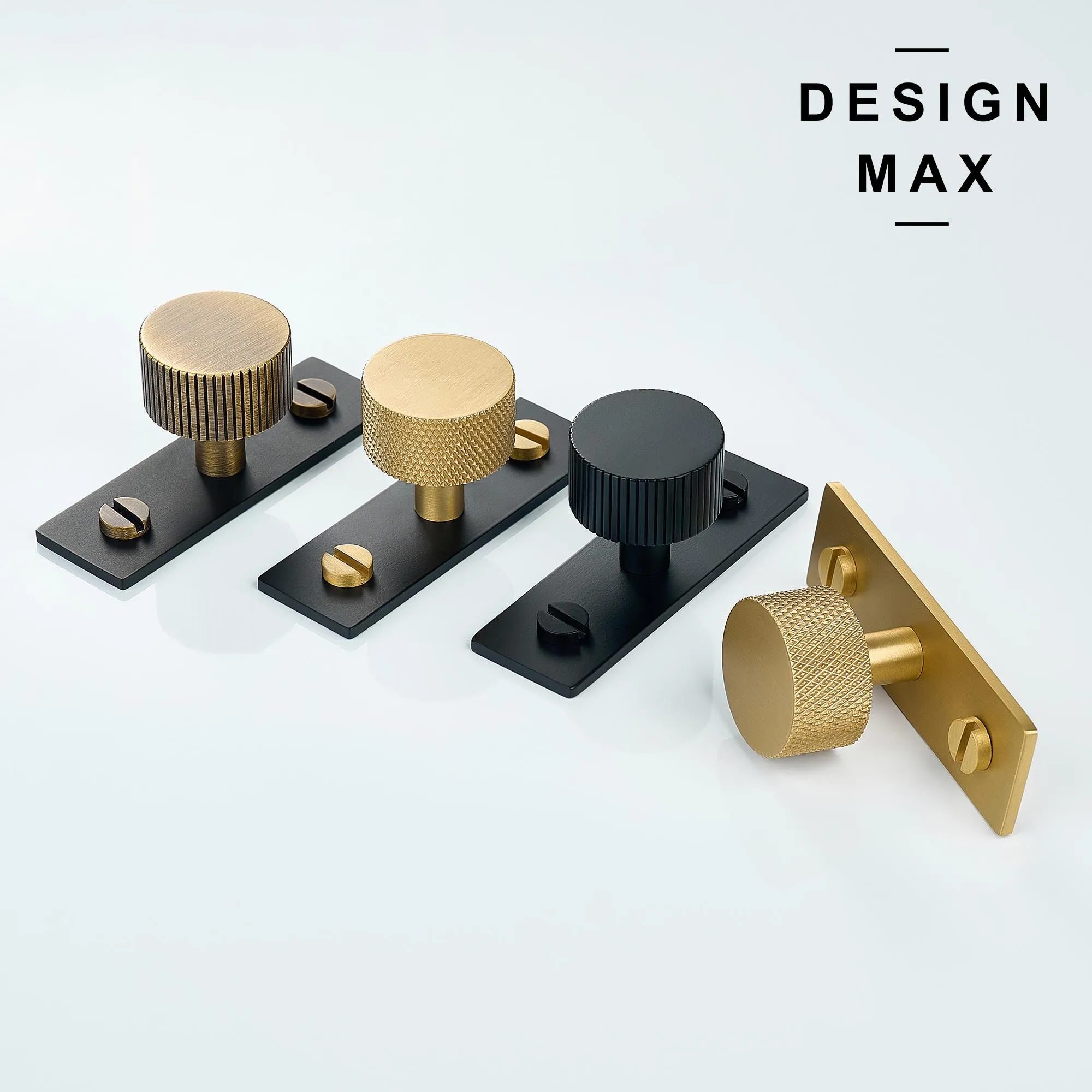 Modern Luxe Solid Brass Cabinet Knob with Backplate