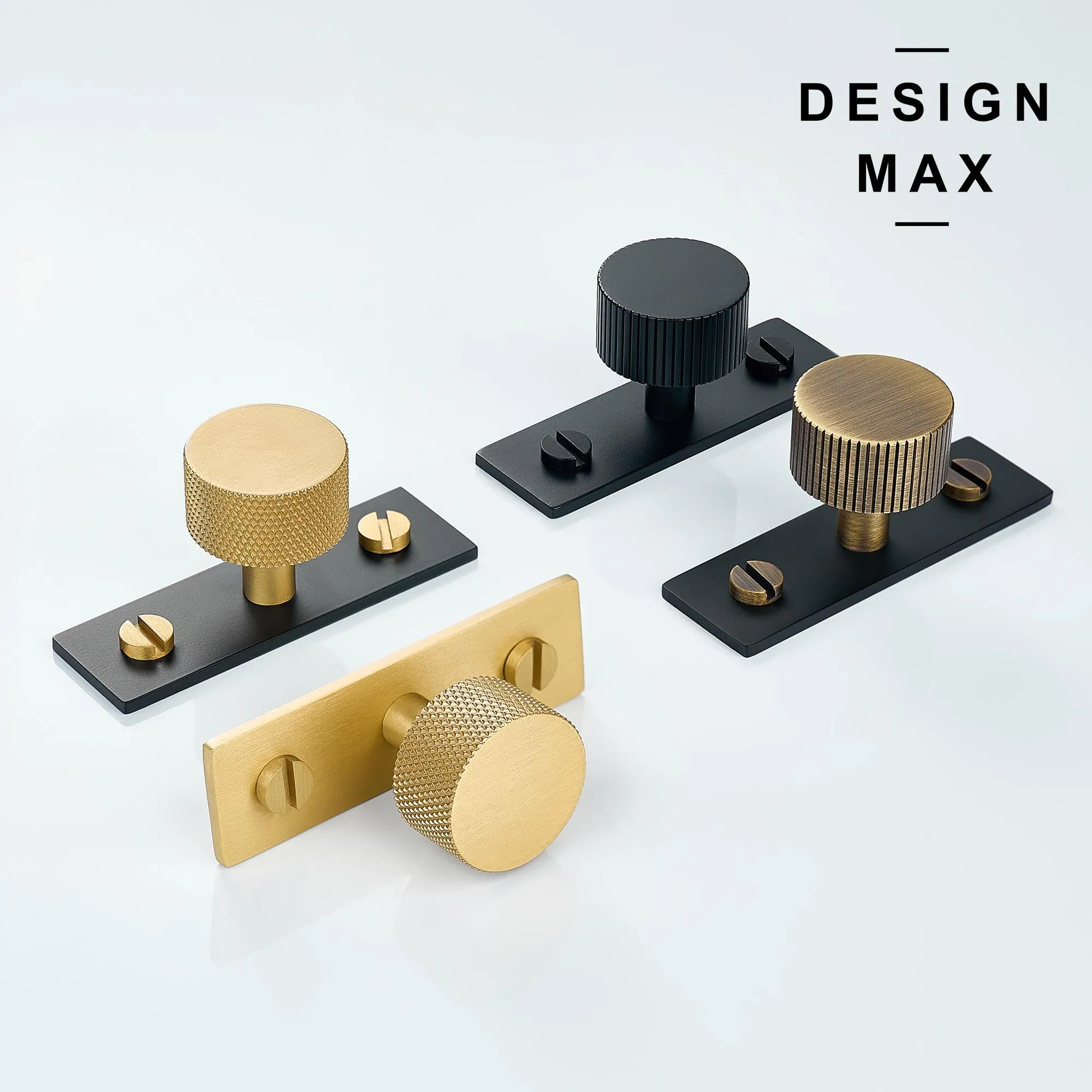Modern Luxe Solid Brass Cabinet Knob with Backplate
