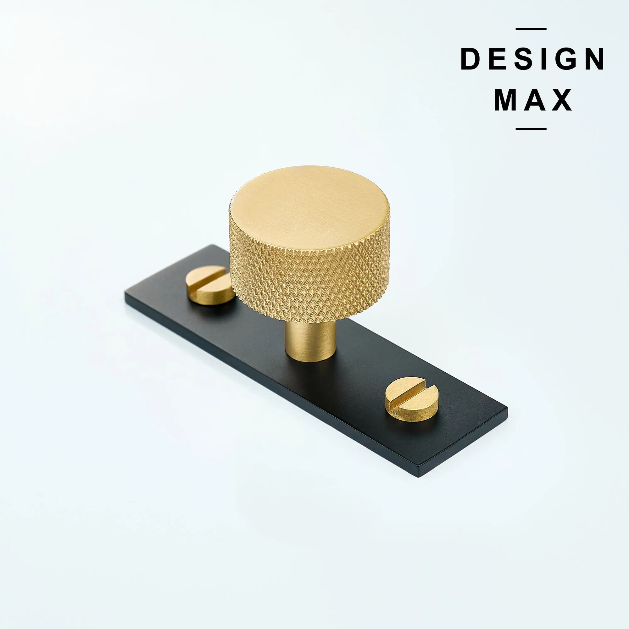 Modern Luxe Solid Brass Cabinet Knob with Backplate