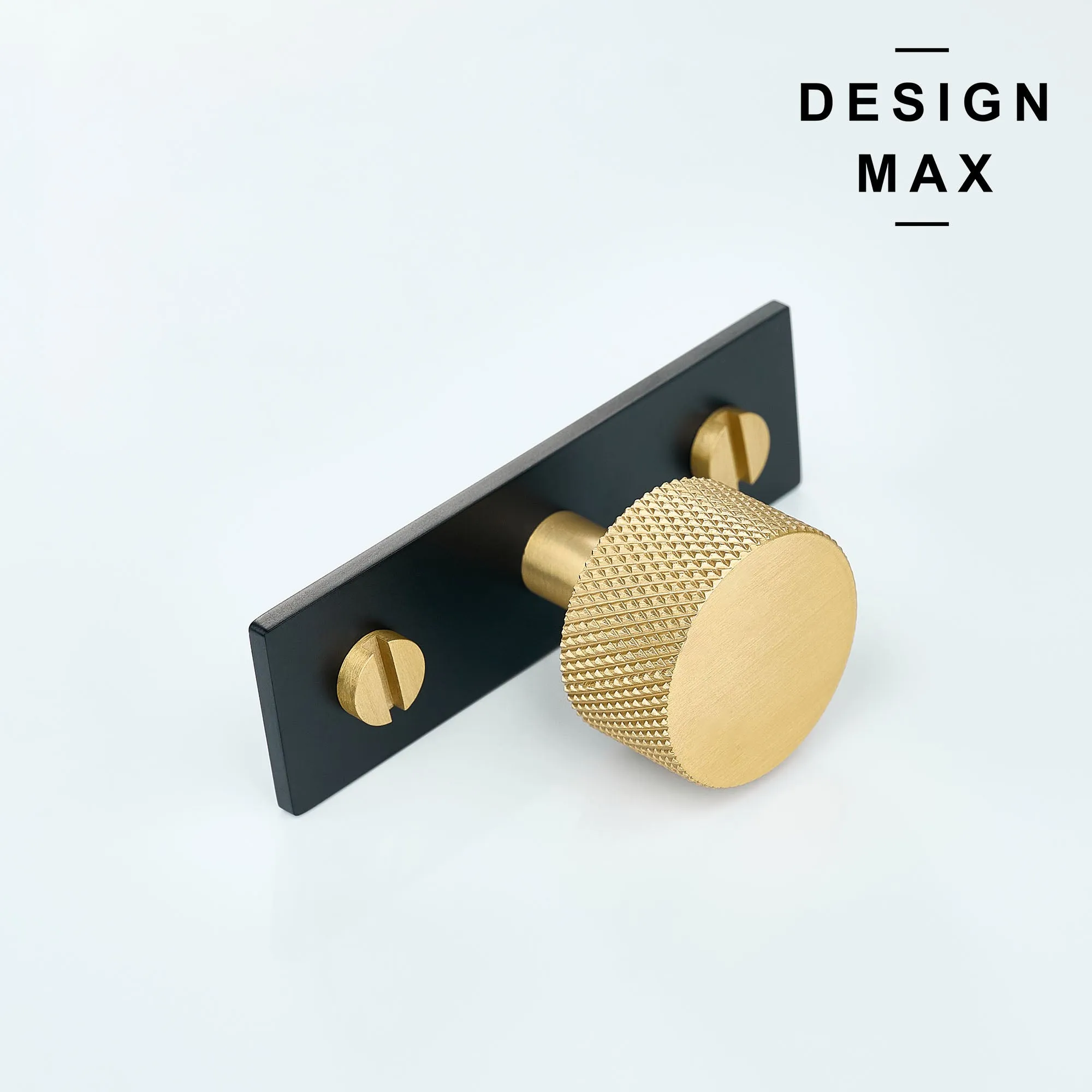 Modern Luxe Solid Brass Cabinet Knob with Backplate
