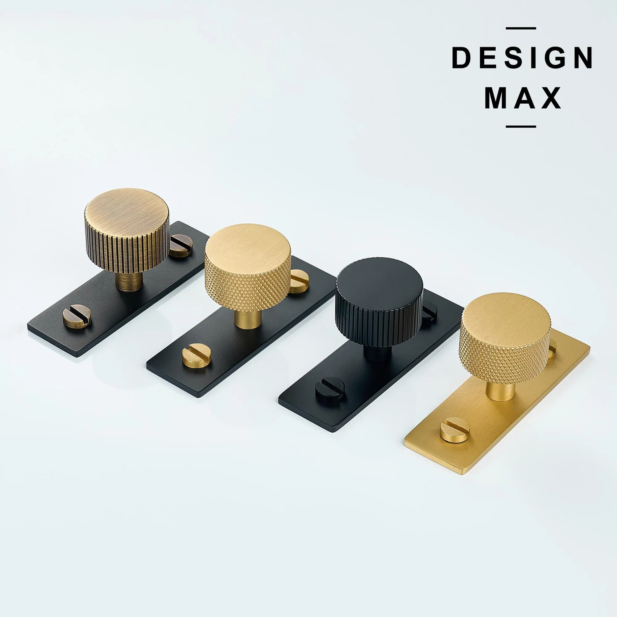 Modern Luxe Solid Brass Cabinet Knob with Backplate