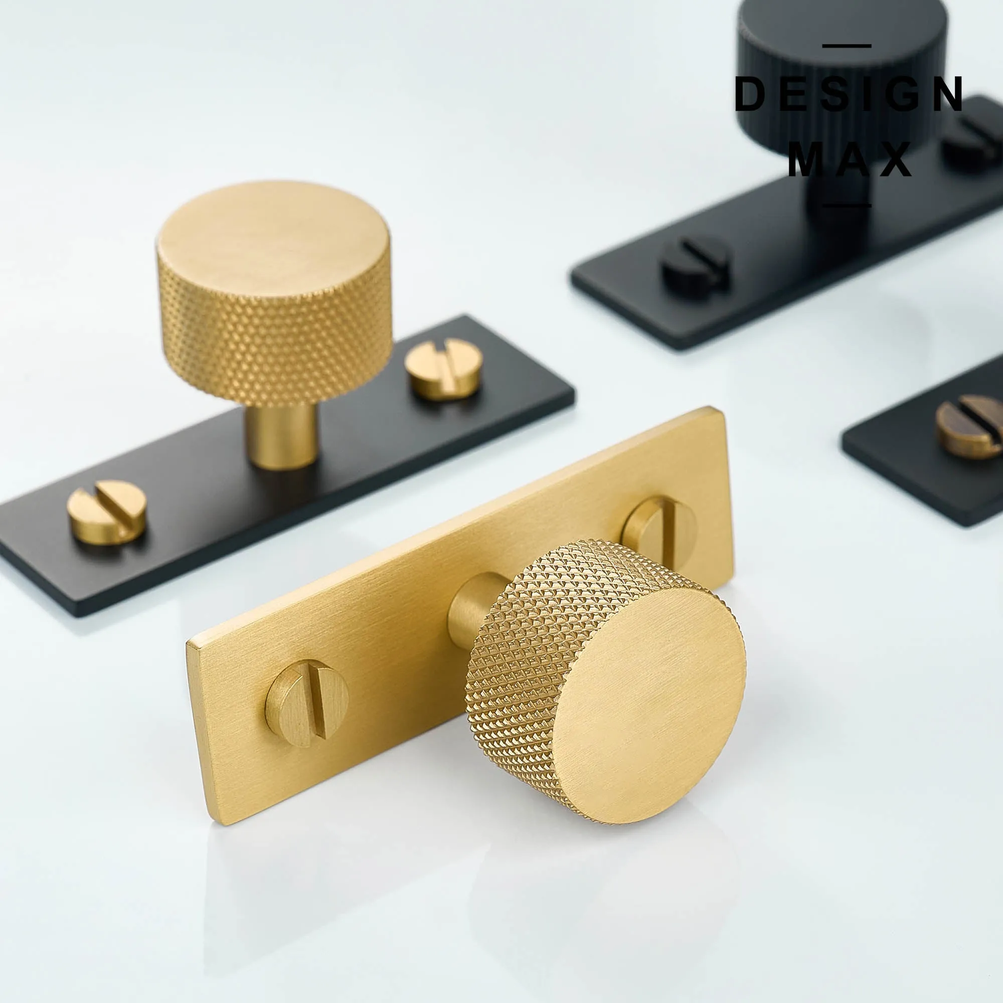 Modern Luxe Solid Brass Cabinet Knob with Backplate