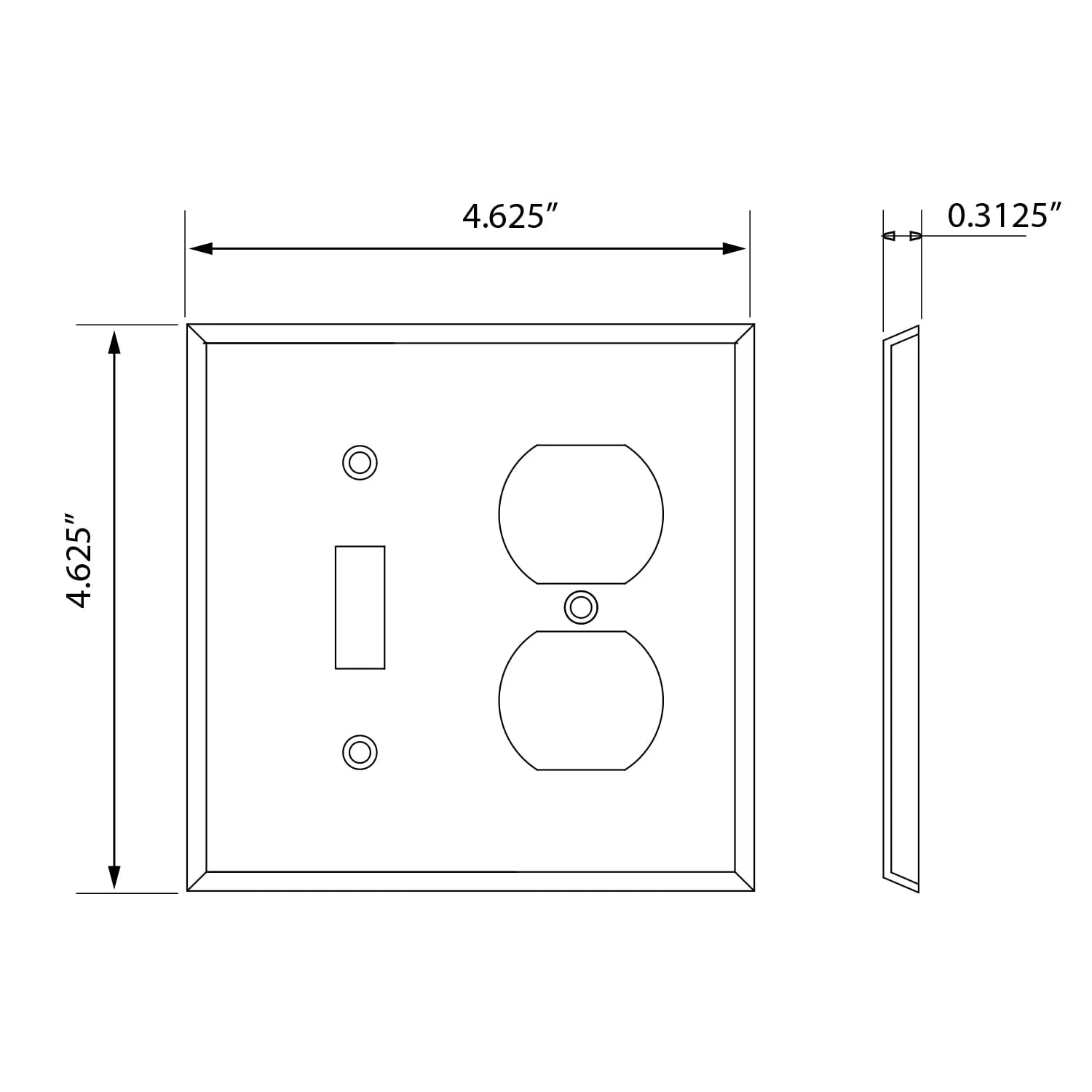 New York Switch Plate with Toggle and Outlet in Polished Brass