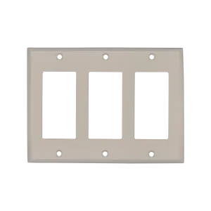 New York Switch Plate with Triple Rocker in Satin Nickel