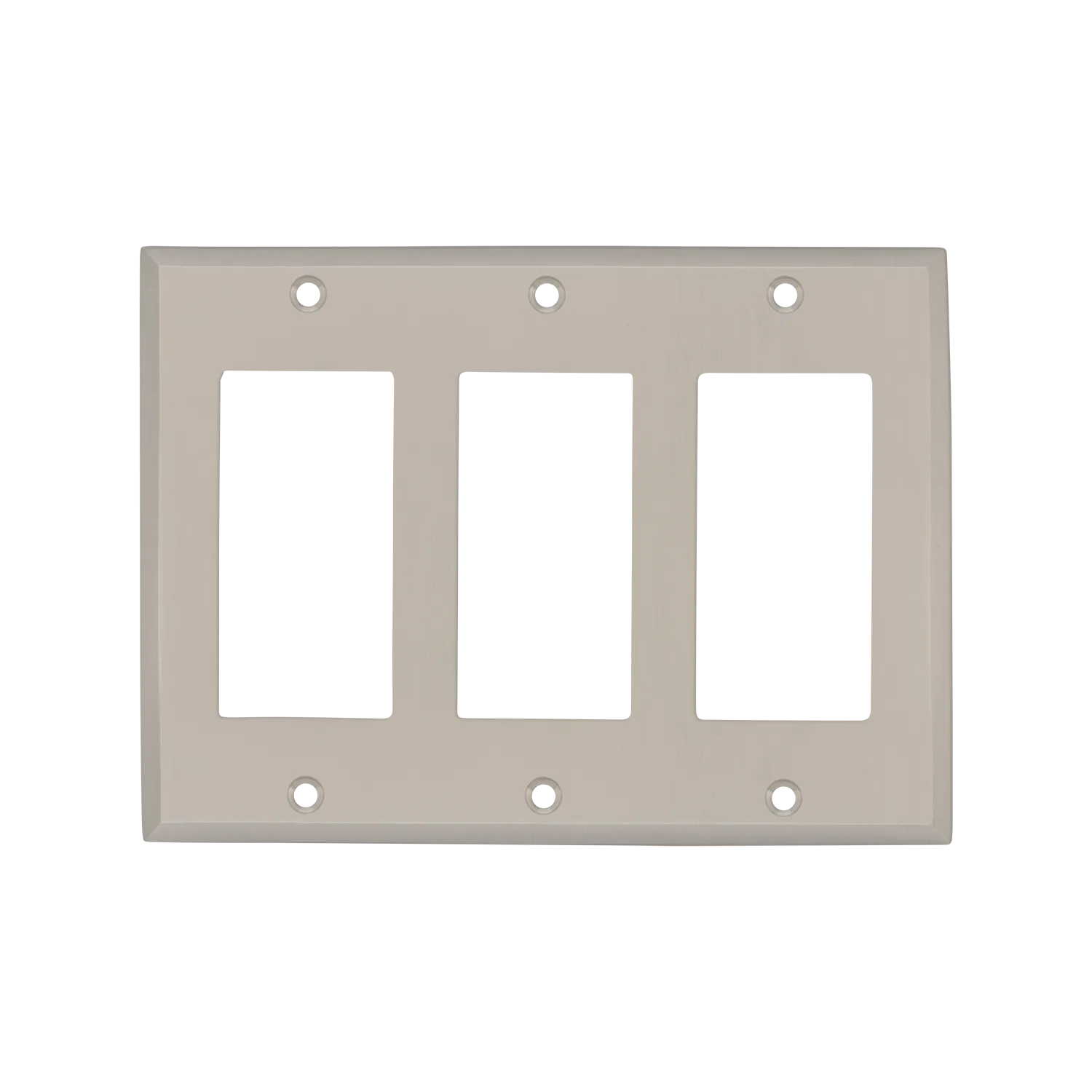 New York Switch Plate with Triple Rocker in Satin Nickel