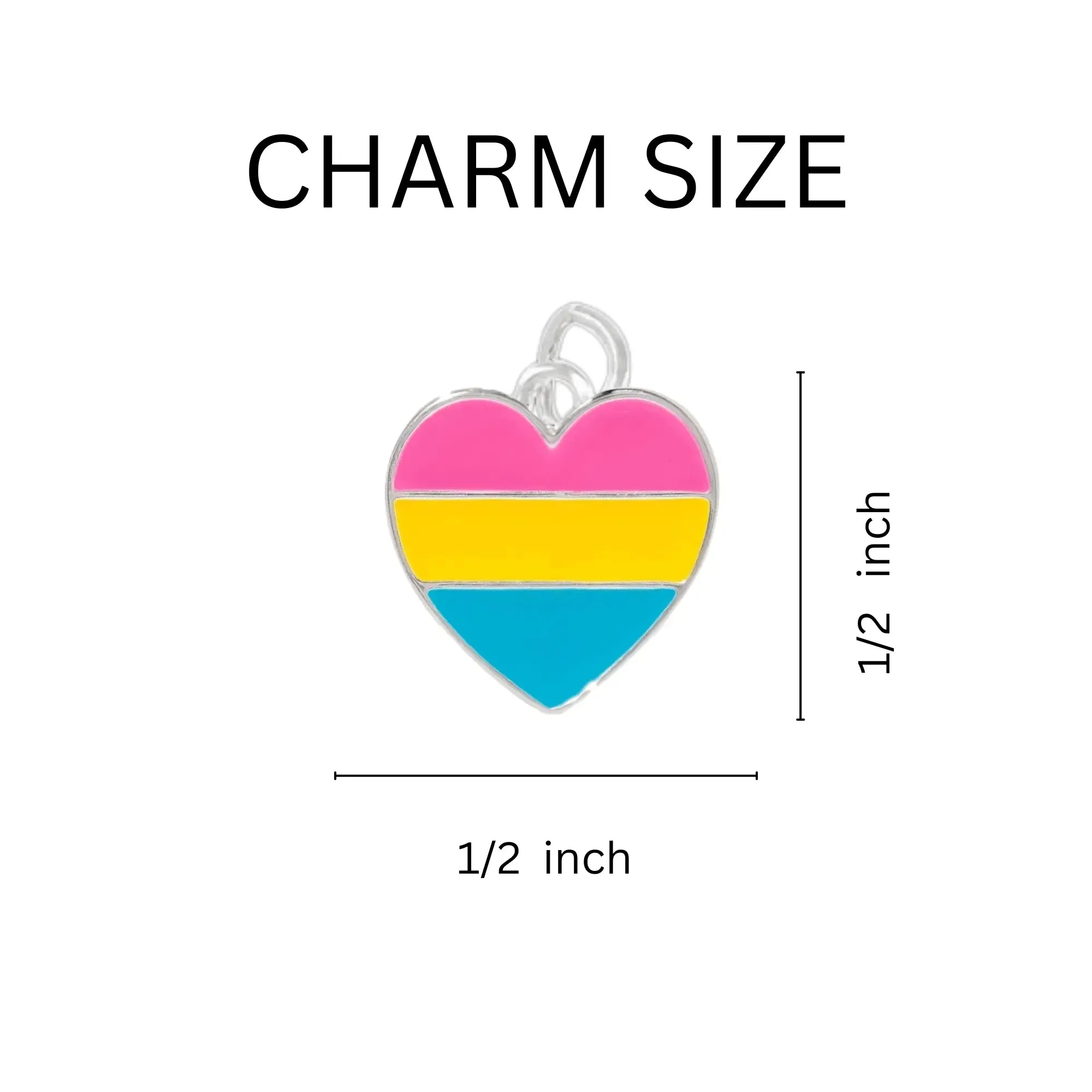 Pansexual LGBTQ Pride Heart Hanging Charms