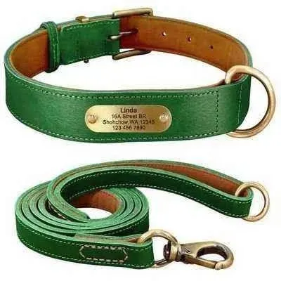 Personalised Leather Dog Fashion Set 🐾