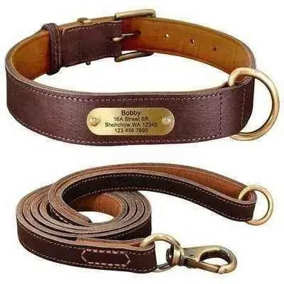 Personalised Leather Dog Fashion Set 🐾