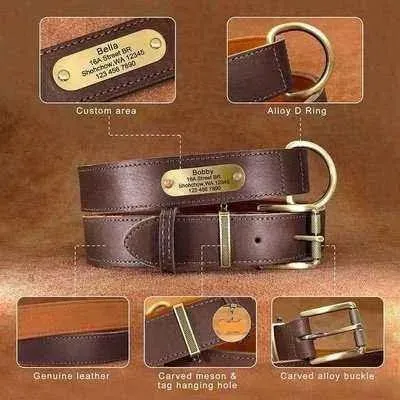 Personalised Leather Dog Fashion Set 🐾