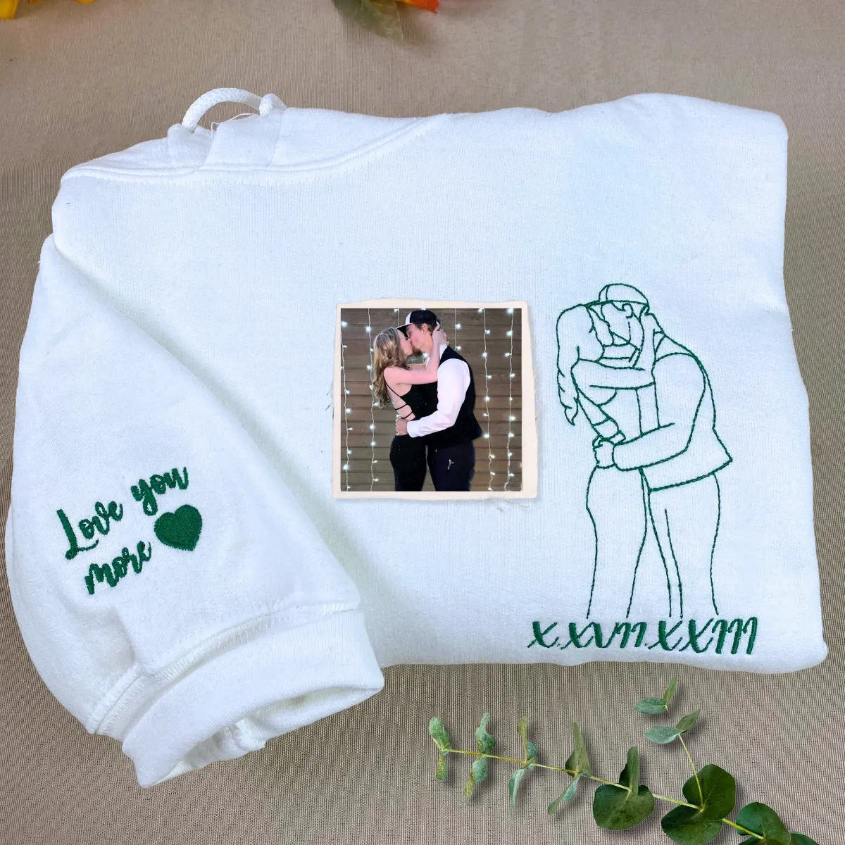 Personalized Portrait Photo Picture Sweatshirts Embroidered, Custom Picture Sweatshirts Hoodies