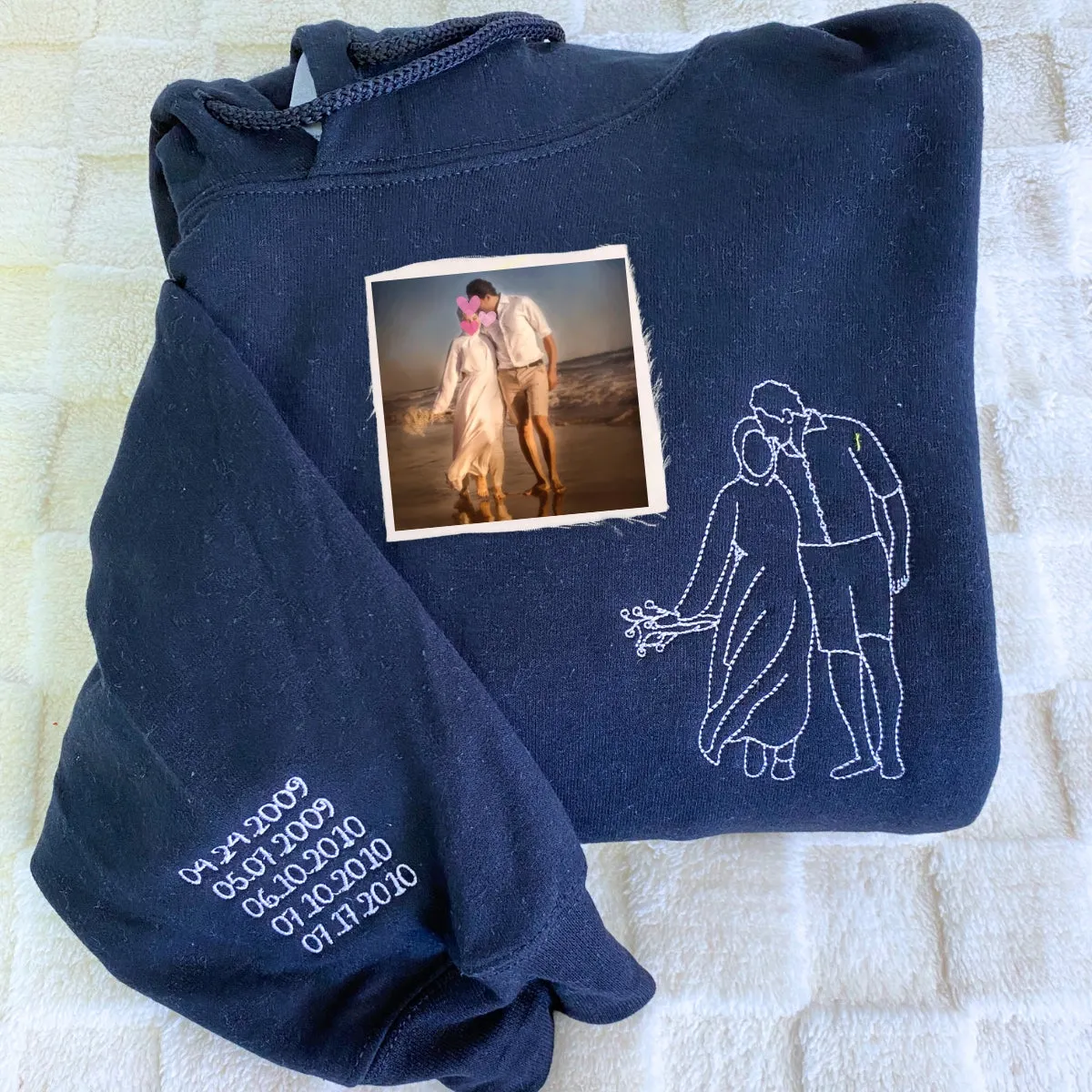 Personalized Portrait Photo Picture Sweatshirts Embroidered, Custom Picture Sweatshirts Hoodies