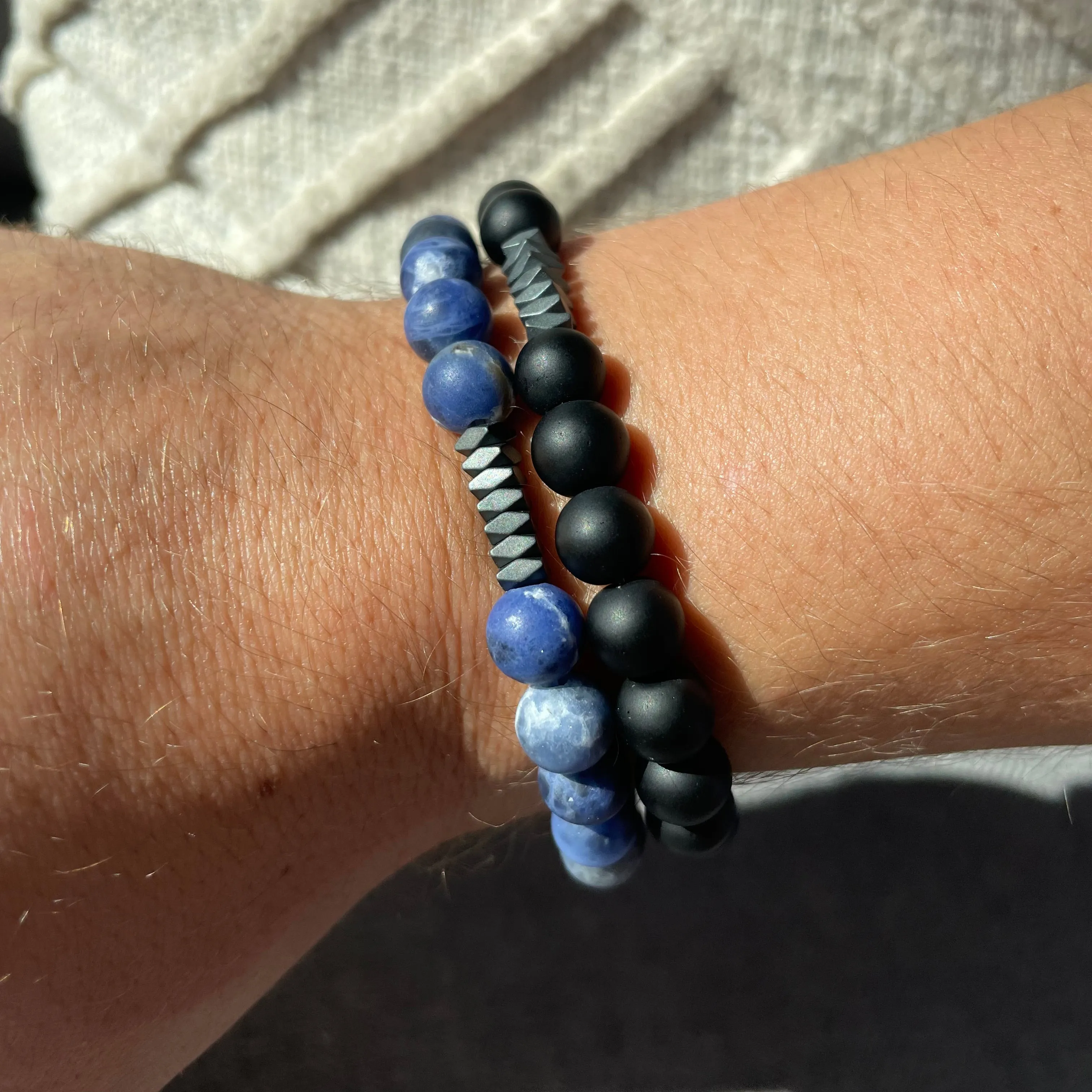 Rio Men’s Beaded Stone Bracelet