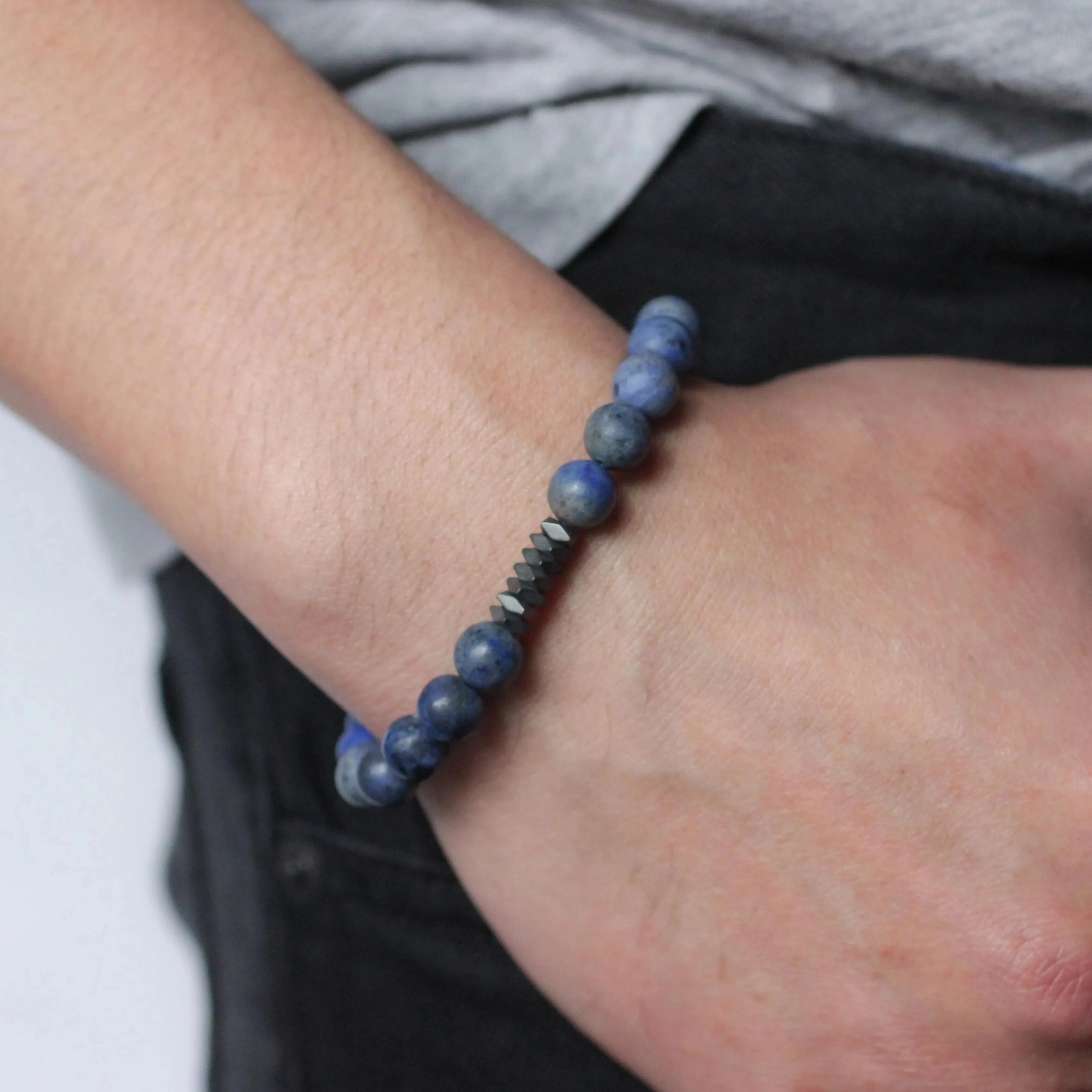 Rio Men’s Beaded Stone Bracelet