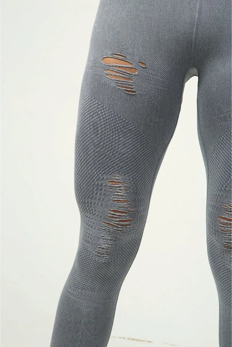 Ripped Leggings - Vintage Blue