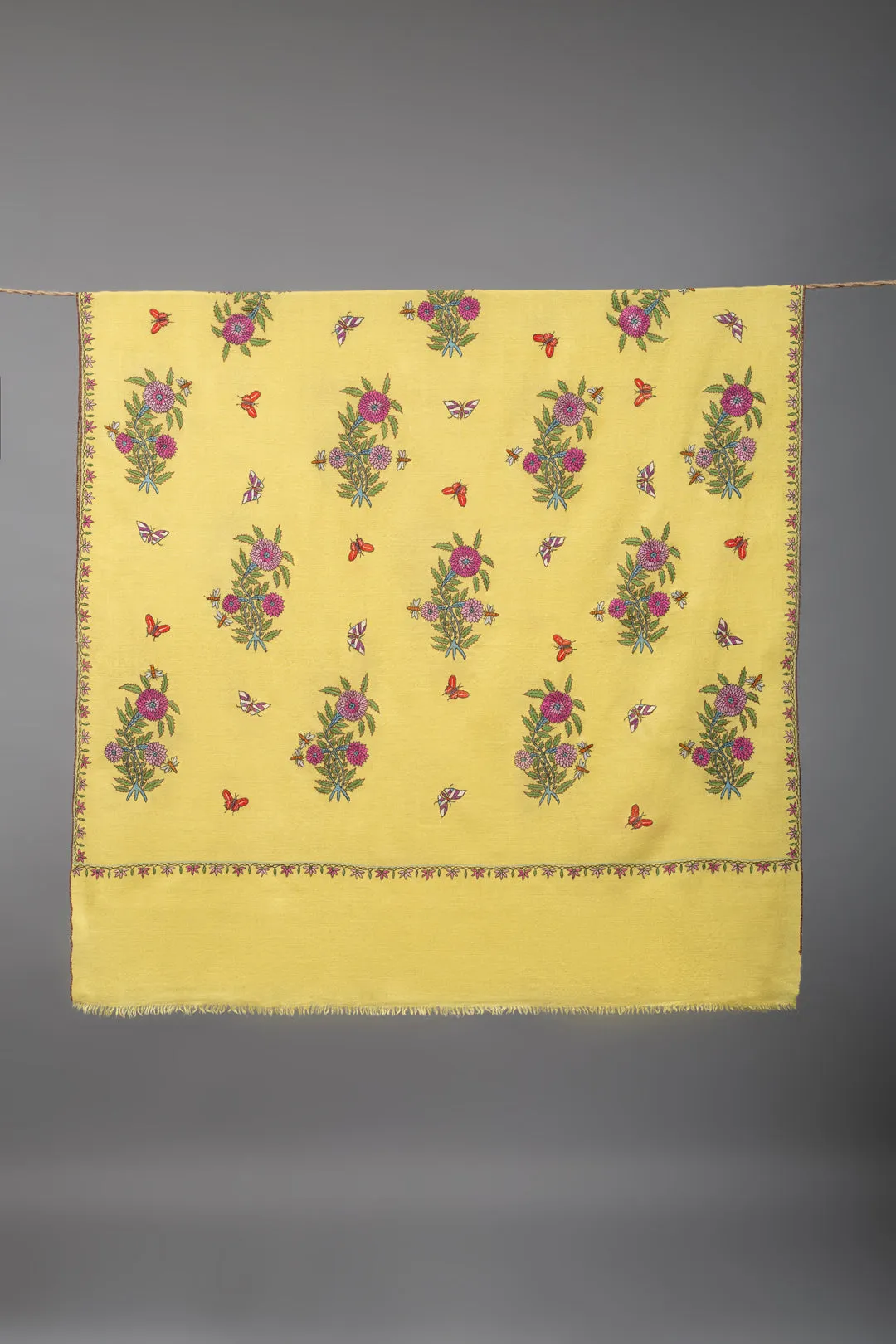 Shuhul Daffodil  Butidar Pashmina Shawl