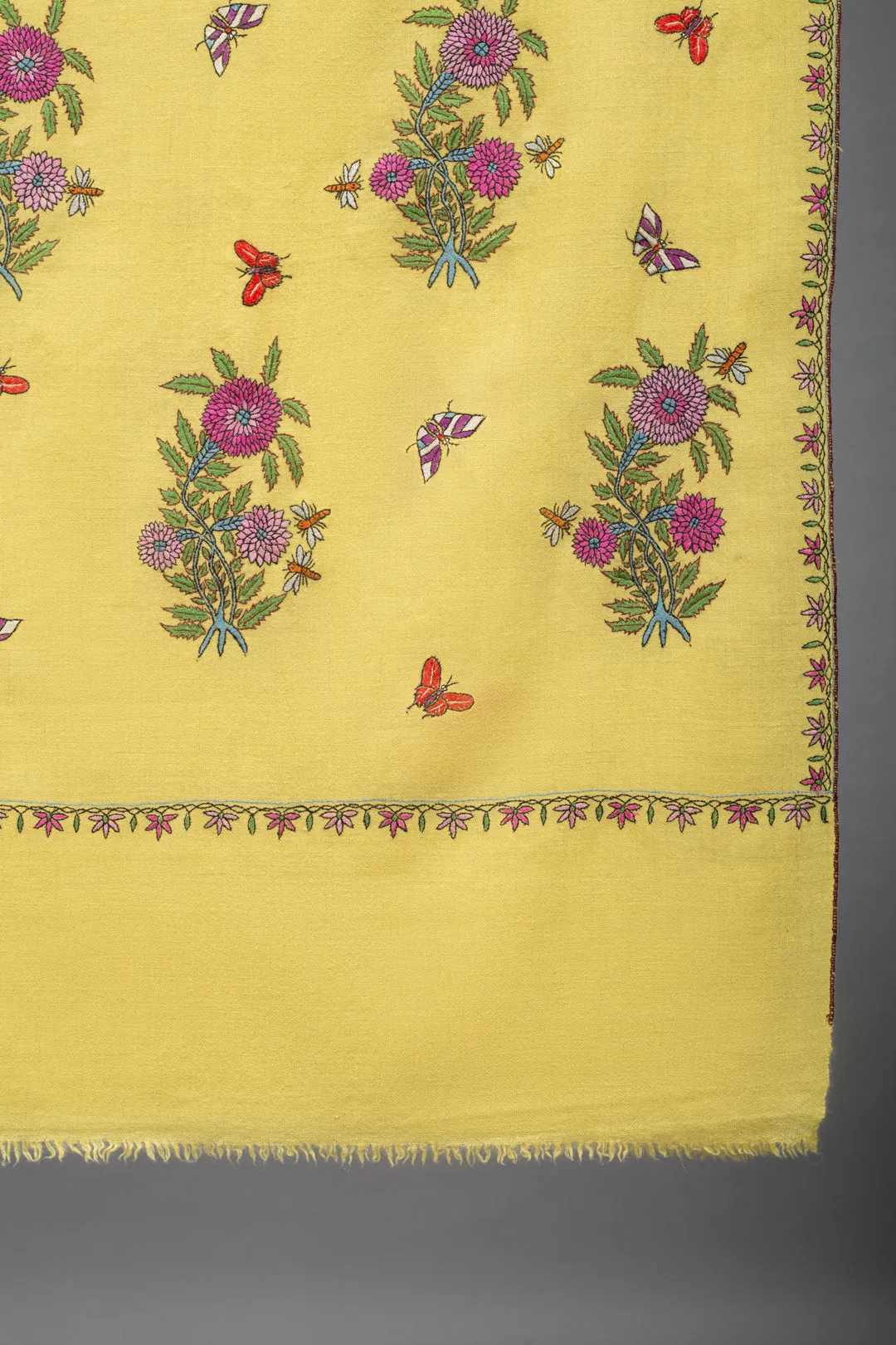 Shuhul Daffodil  Butidar Pashmina Shawl